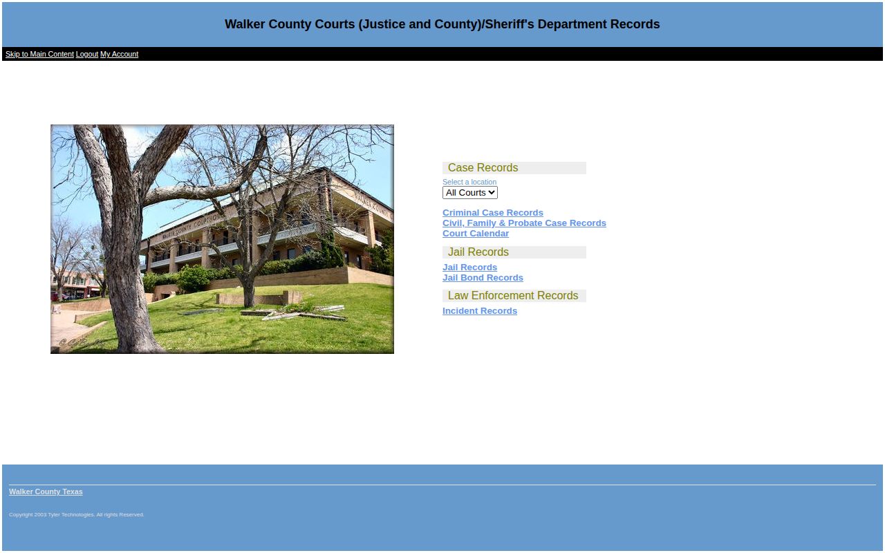 Walker County Jail official booking-records portal